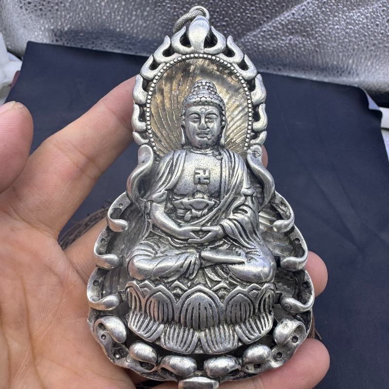 Vintage Collectible Jewelry - Антикварное имитационное ожерелье с подвеской Будды