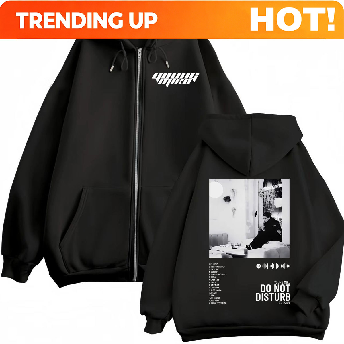 Vintage Zip Hoodie - Худи на молнии с графическим принтом