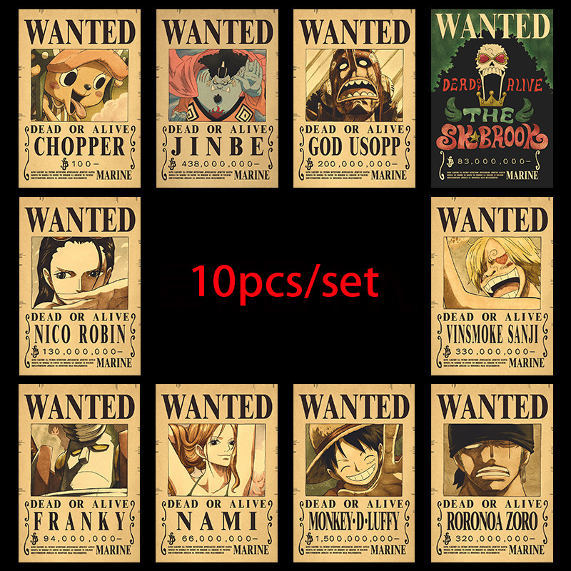 10 шт. Аниме One Piece: Плакат – обзор и цена Vintage Collectible Figurines